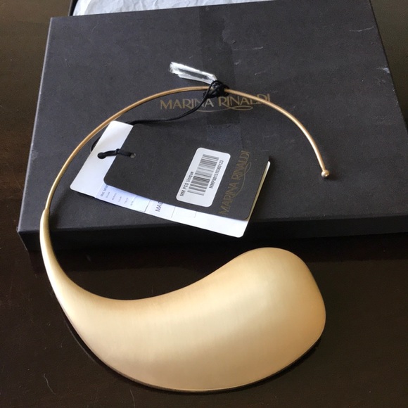 Marina Rinaldi brass half yin-yang golf necklace - Picture 2 of 8